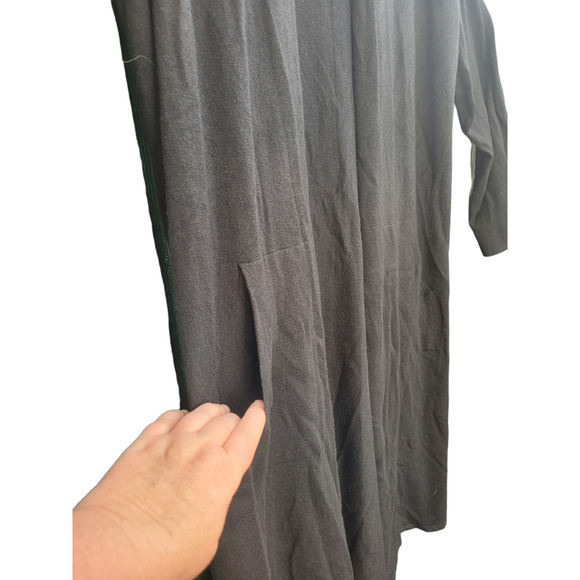 Cyrus Black Open Shawl Collar with Pockets Long Sleeve Cardigan Sweater - Picture 5 of 8